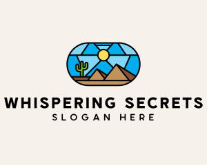 Desert Cactus Landscape Mosaic  logo design