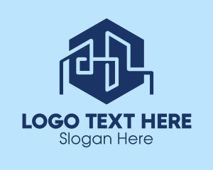 Broker - Blue Hexagon Cityscape logo design