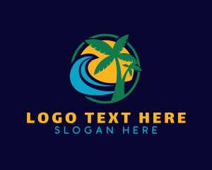 Palm Tree - Summer Island Travel logo design