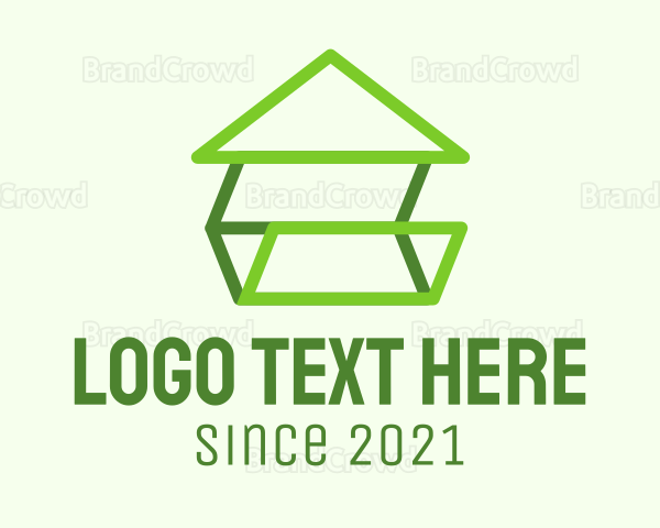 Green Geometric House Logo