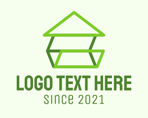 Home Service - Green Geometric House logo design