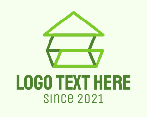 House - Green Geometric House logo design