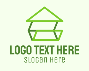 Green Geometric House Logo
