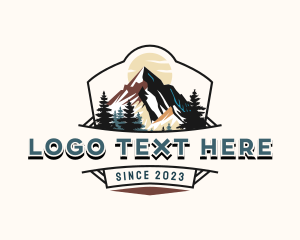 Hiker - Mountain Peak Travel logo design