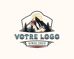 Camping - Mountain Peak Travel logo design