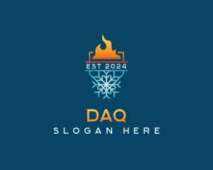 Cold - HVAC Flame Snowflake logo design