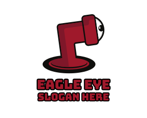 Red Spyglass Eye logo design