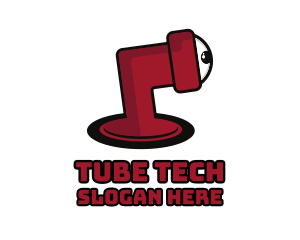 Tube - Red Spyglass Eye logo design