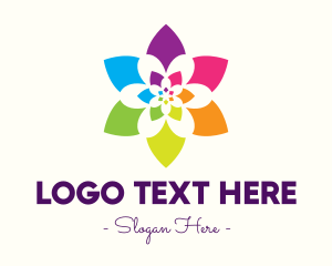 Plant - Rainbow Star Flower logo design