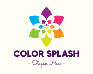 Rainbow Star Flower logo design