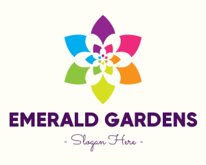 Rainbow Star Flower logo design