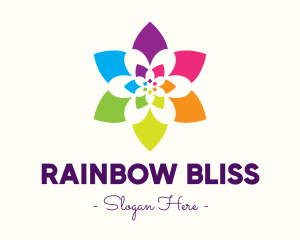 Rainbow Star Flower logo design