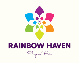 Rainbow Star Flower logo design