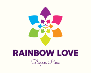 Rainbow Star Flower logo design