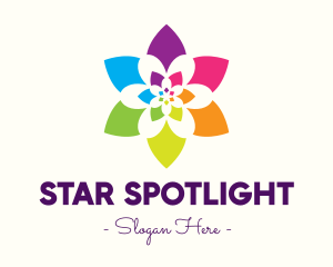 Rainbow Star Flower logo design