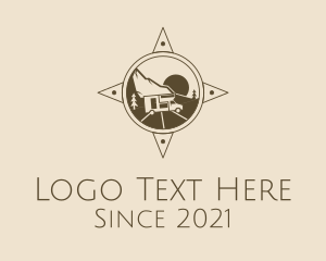 Tent - Brown Compass Camper Van logo design