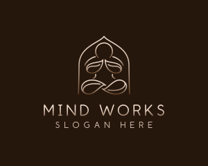 Leaf Meditation Wellness logo design