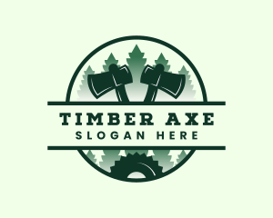 Lumberjack Axe Saw logo design