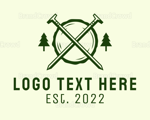 Nail Woodcutting Lumberjack Logo