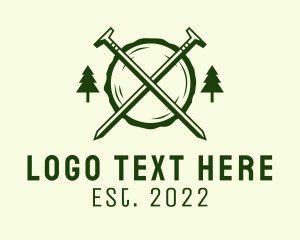 Carpenter - Nail Woodcutting Lumberjack logo design