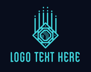 Application - Blue Microchip Technology logo design