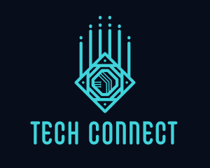 Neon - Blue Microchip Technology logo design