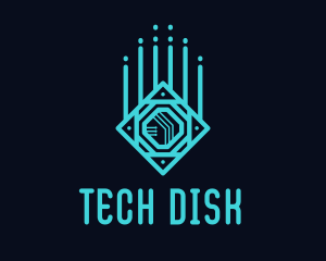 Disk - Blue Microchip Technology logo design