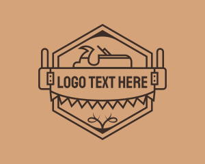 Lumberjack - Woodworker Carpentry Saw logo design