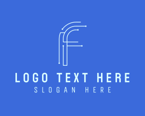 Futuristic - Tech Company Letter F logo design