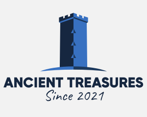 Blue Castle Tower  logo design