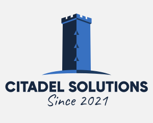 Citadel - Blue Castle Tower logo design