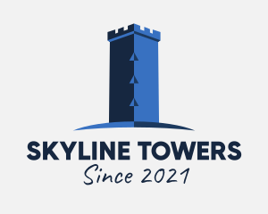 Blue Castle Tower  logo design