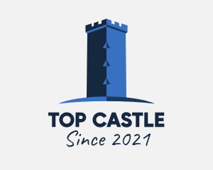 Blue Castle Tower  logo design