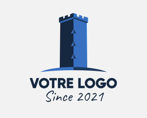 Ancient - Blue Castle Tower logo design