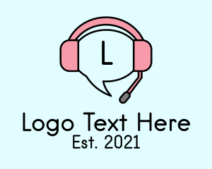 Headset - Call Center Messaging logo design