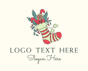 Festive Season - Holiday Christmas Sock logo design