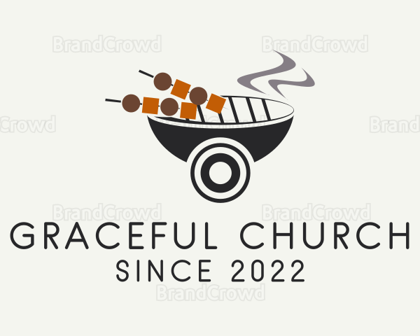 Barbecue Food Cart Logo