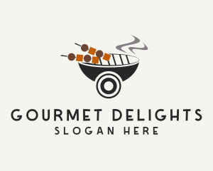 Barbecue Food Cart  logo design