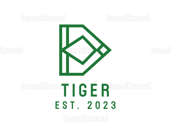 Green Geometric Letter D Logo