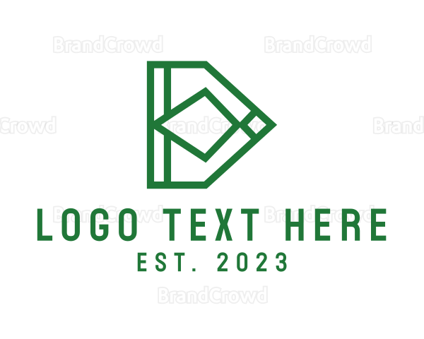 Green Geometric Letter D Logo