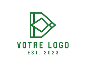 Shape - Green Geometric Letter D logo design