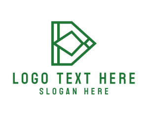 Green Geometric Letter D Logo
