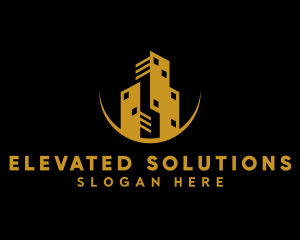 Gold High Rise Building logo design