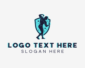 Exercise - Muscle Bodybuilder Shield logo design