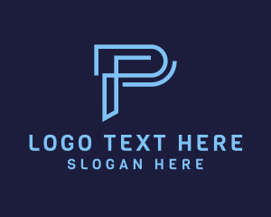 Information Technology - Software Tech Letter P logo design