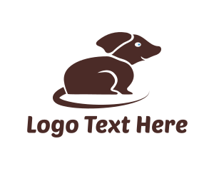 White And Brown - Brown Small Dog logo design