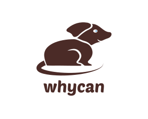 Brown Puppy - Brown Small Dog logo design