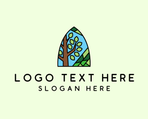 Eco - Nature Tree Mosaic logo design