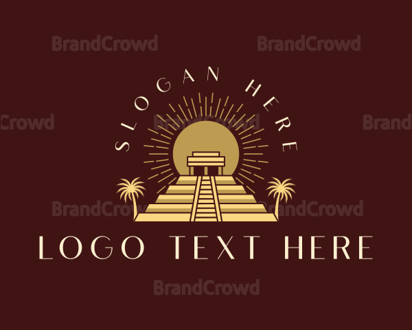 Ancient Mayan Pyramid Logo