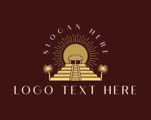 Ancient Mayan Pyramid Logo